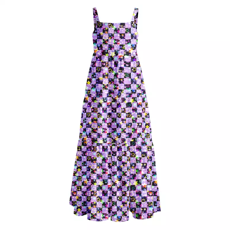 Soulisfree Lavender Neon Star Boho Maxi Dress