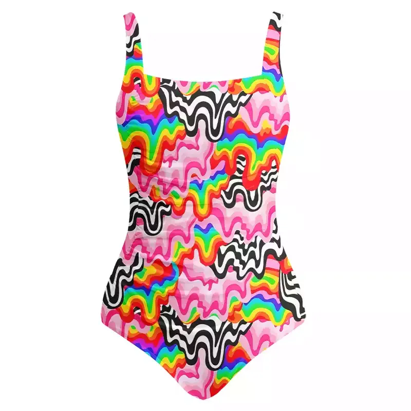 Soulisfree Psychedelic Wave One‑Piece Swimsuit