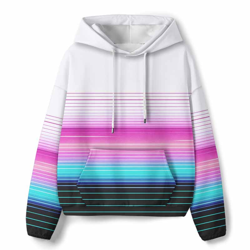 Soulisfree Vaporwave Pink Blue Fade All-Over Print Hoodie