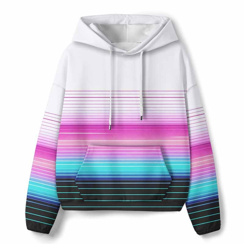 Soulisfree Vaporwave Pink Blue Fade All-Over Print Hoodie