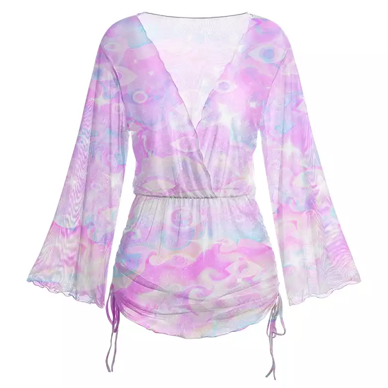 Soulisfree Aura Gradient Third Eye Sheer Mesh Cover Up