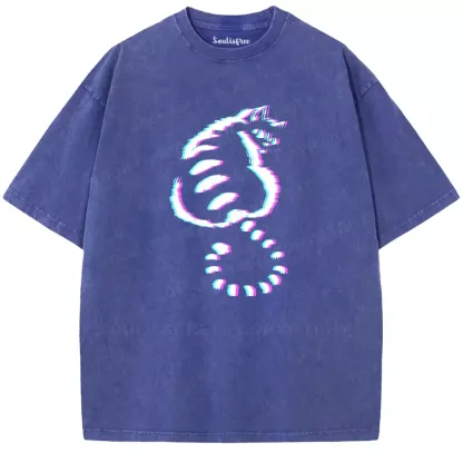 Soulisfree  GLITCH CHESHIRE Washed Tee