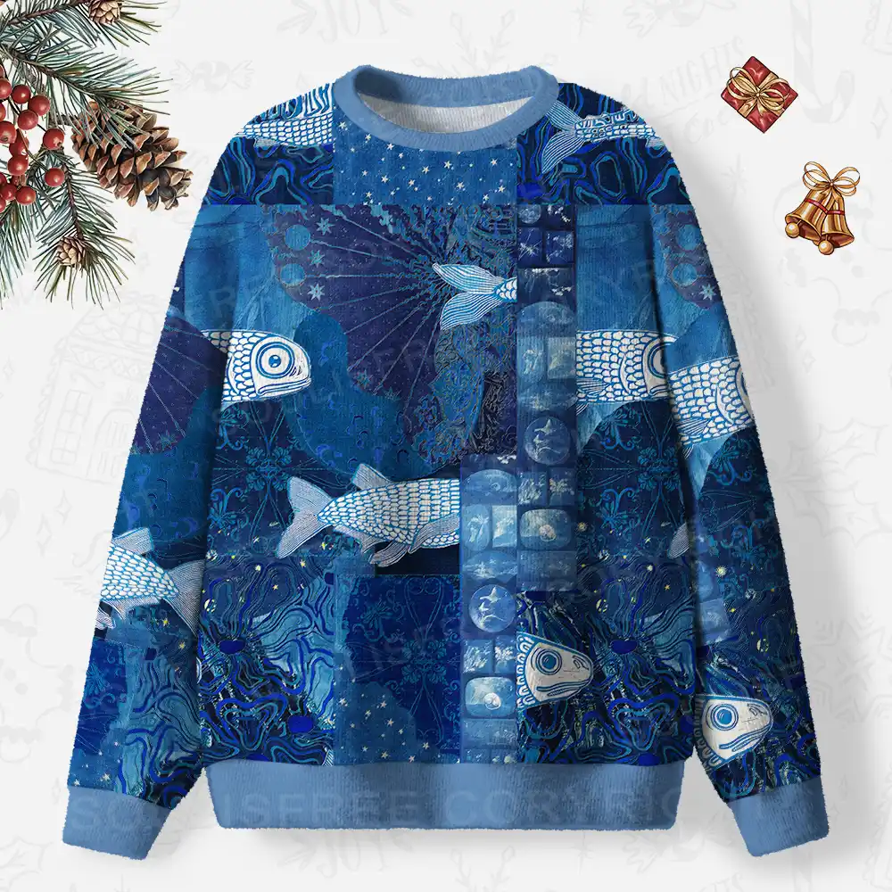 Into the Deep Ugly Christmas Knit Sweatshirt