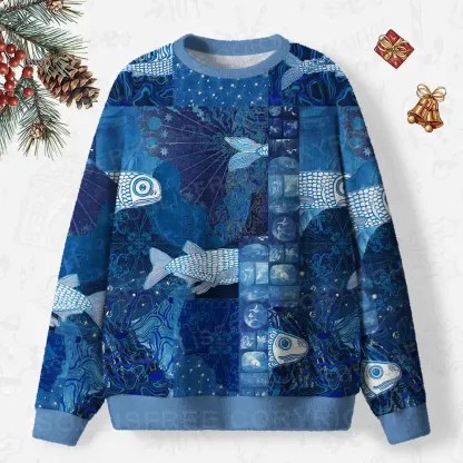 Into the Deep Ugly Christmas Knit Sweatshirt
