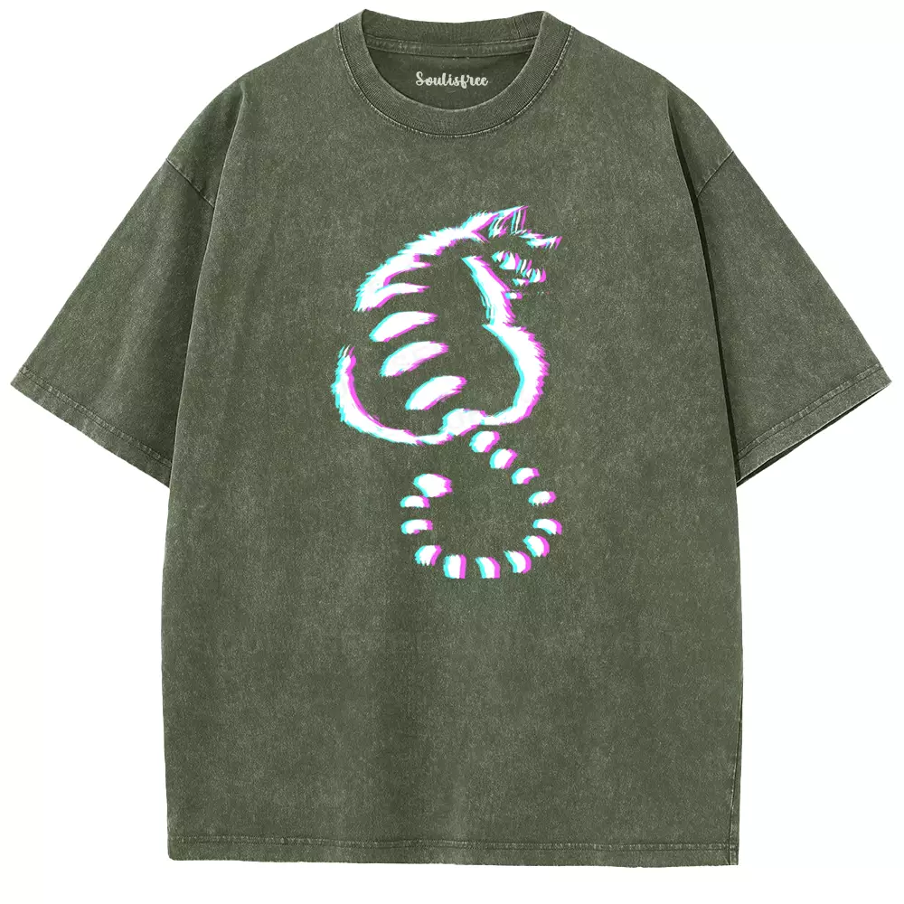 Soulisfree  GLITCH CHESHIRE Washed Tee