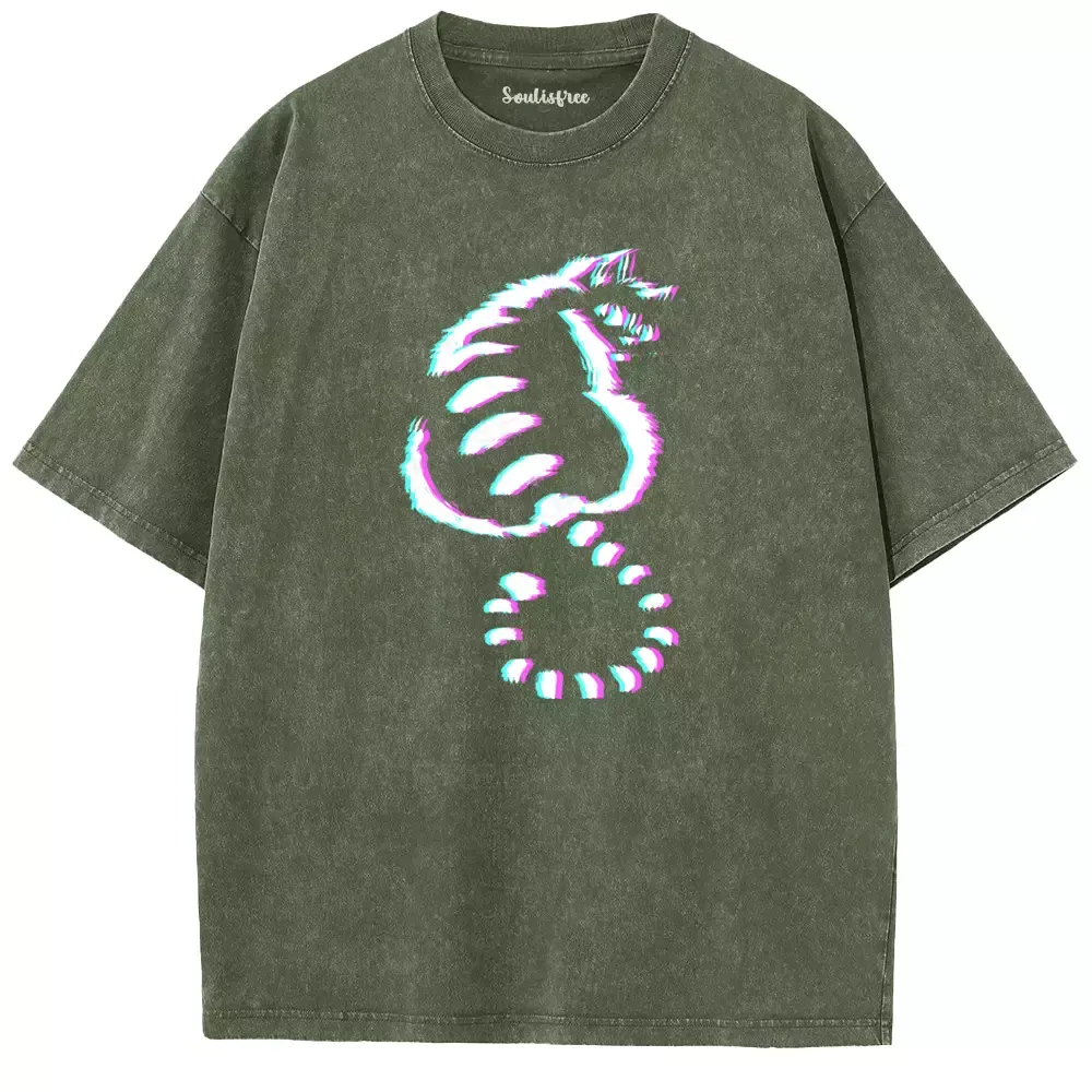 Soulisfree  GLITCH CHESHIRE Washed Tee