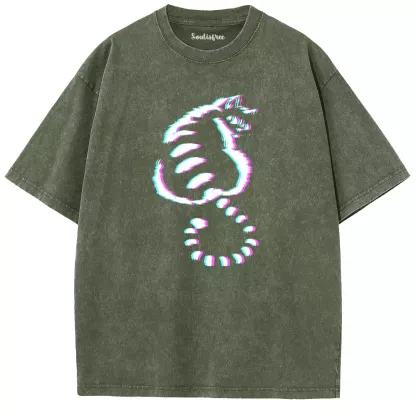 Soulisfree  GLITCH CHESHIRE Washed Tee
