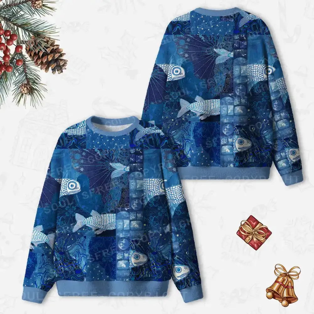 Into the Deep Ugly Christmas Knit Sweatshirt