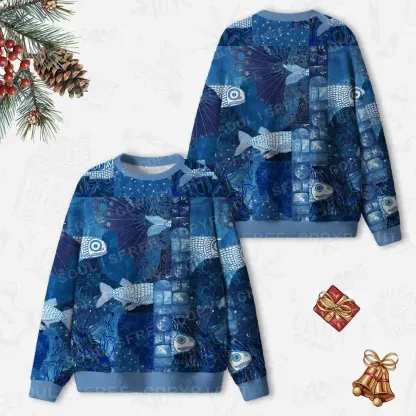 Into the Deep Ugly Christmas Knit Sweatshirt