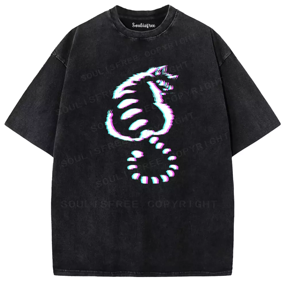 Soulisfree  GLITCH CHESHIRE Washed Tee