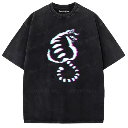 Soulisfree  GLITCH CHESHIRE Washed Tee