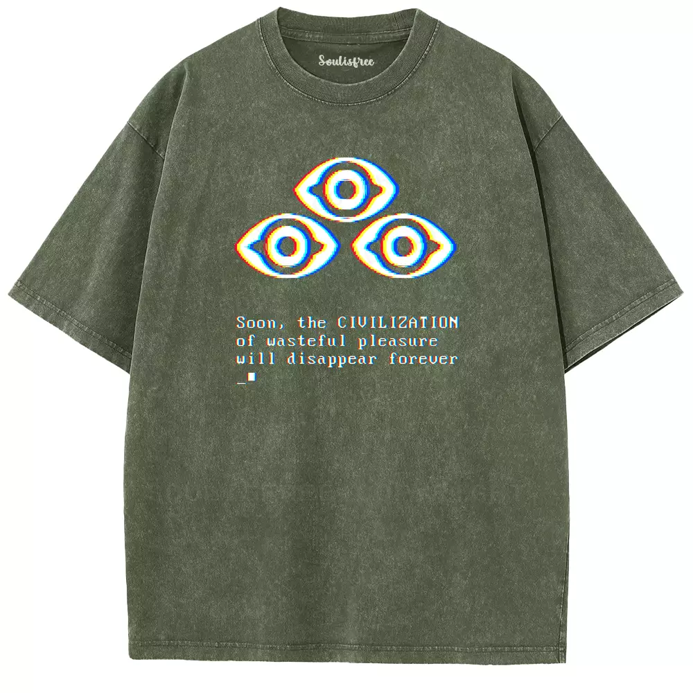 Soulisfree  Eyes Over Fading Civilization Washed Tee