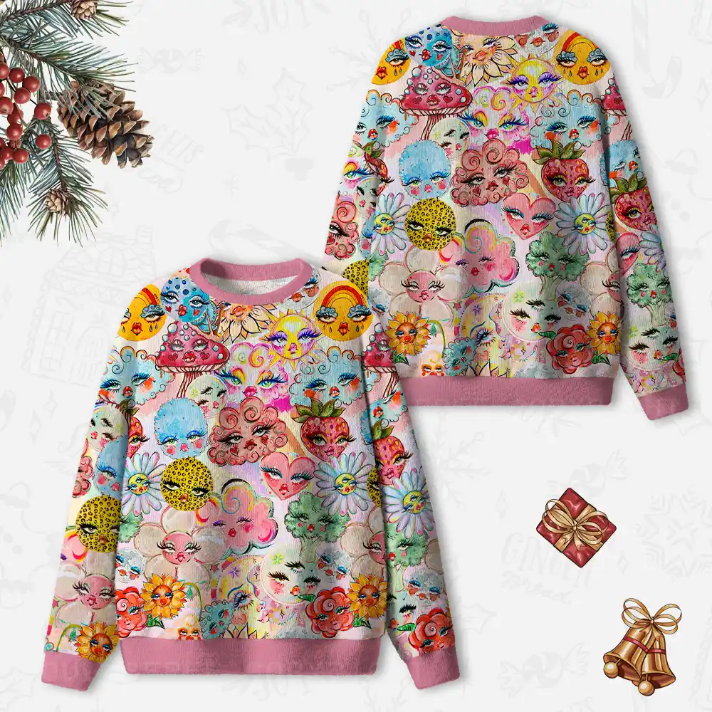 Dream Bloom Ugly Christmas Knit Sweatshirt
