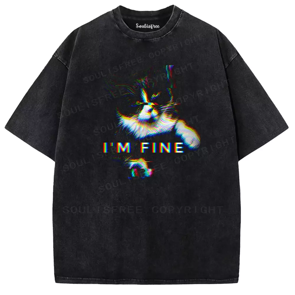 Soulisfree  Pretending To Be Fine Washed Tee