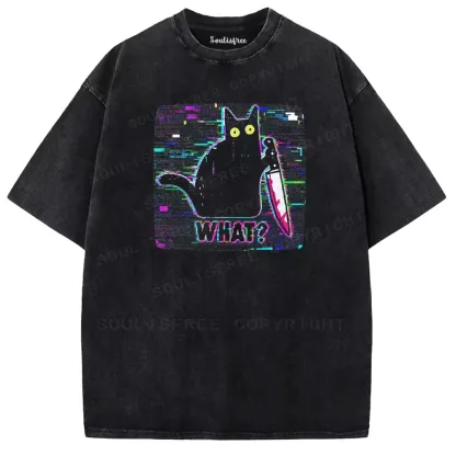 Soulisfree  NOISE GLITCH CAT Washed Tee