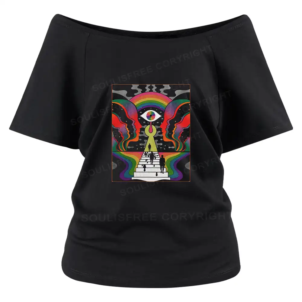 Step Into the Mind Off Shoulder Top