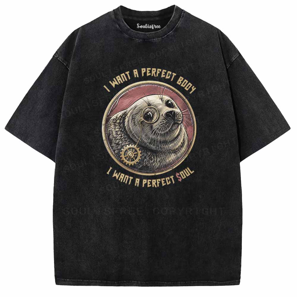 Soulisfree PERFECT BODY ,PERFECT SOUL Washed Tee
