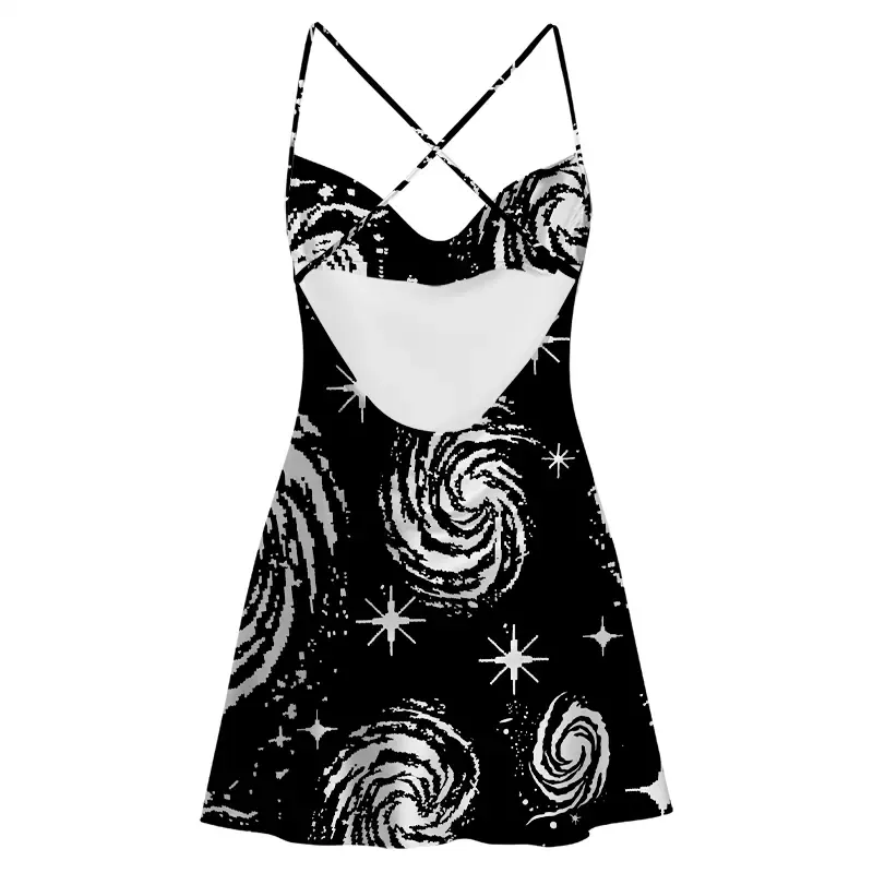 Soulisfree Galactic Swirl: A Cosmic Journey Satin Mini Dress