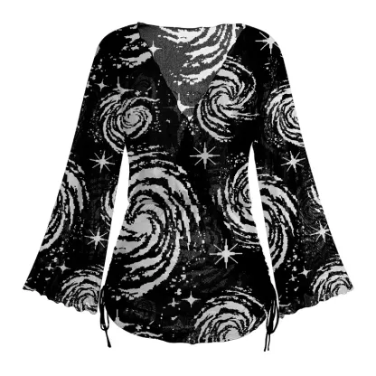 Soulisfree Galactic Swirl: A Cosmic Journey Sheer Mesh Cover Up