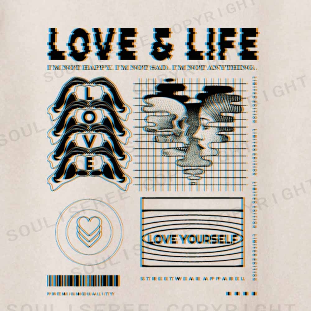 Soulisfree  LOVE & LIFE Washed Tee