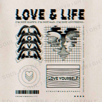 Soulisfree  LOVE & LIFE Washed Tee