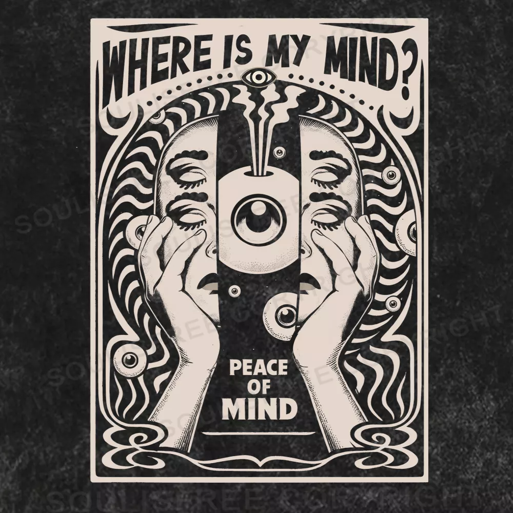 Where Is My Mind Washed T-shirt
