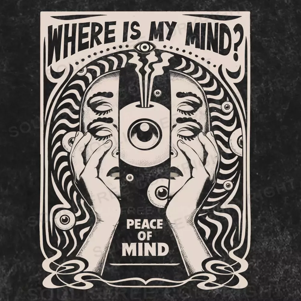 Where Is My Mind Washed T-shirt
