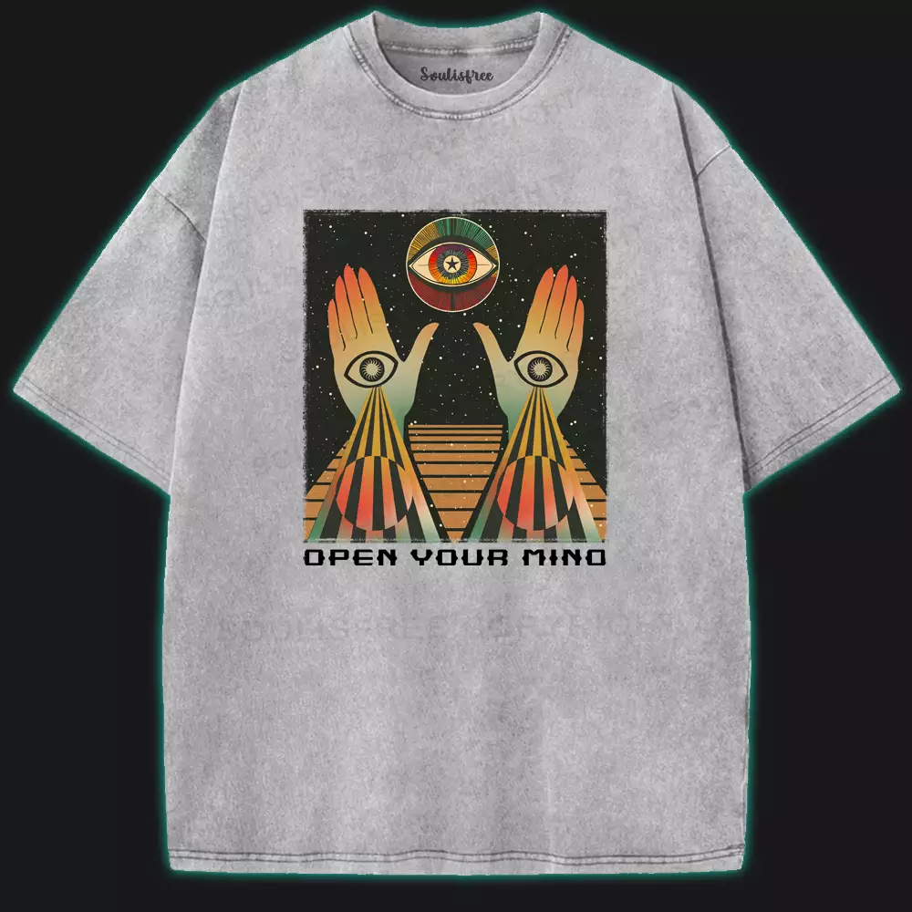 Open Your Mind Washed Space T-shirt