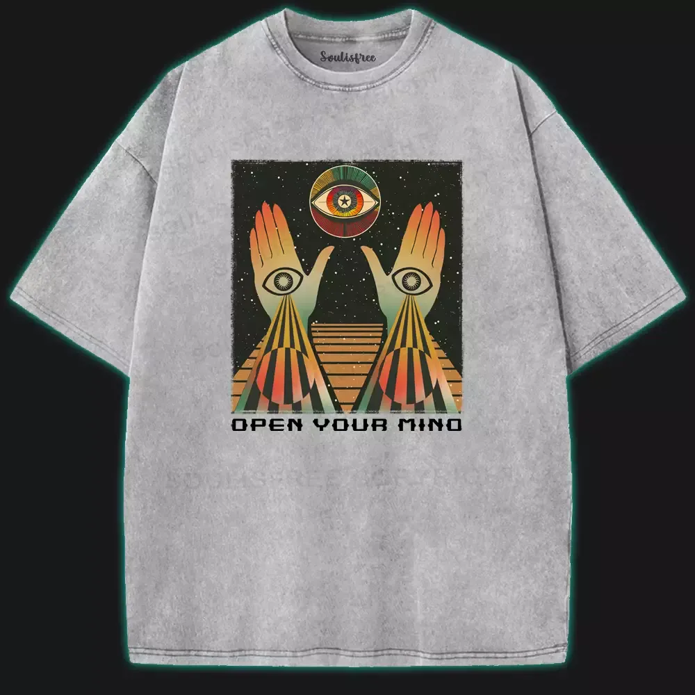 Open Your Mind Washed Space T-shirt