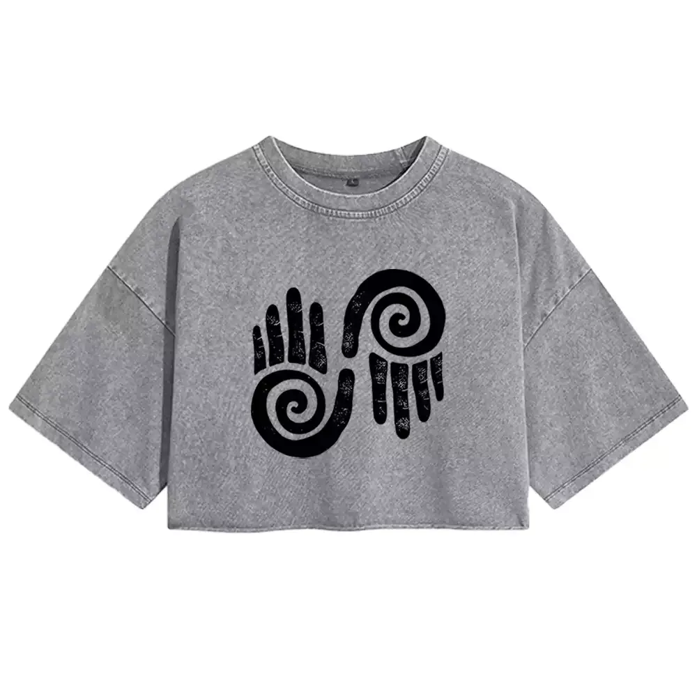 Designed Life's Eternal Flow Washed Crop T-shirt