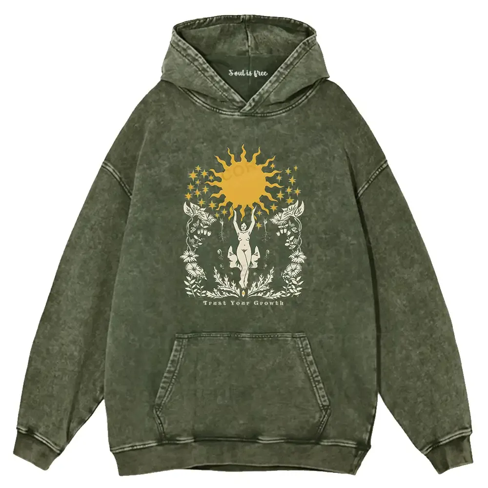 Trust Your Growth Washed Hoodie