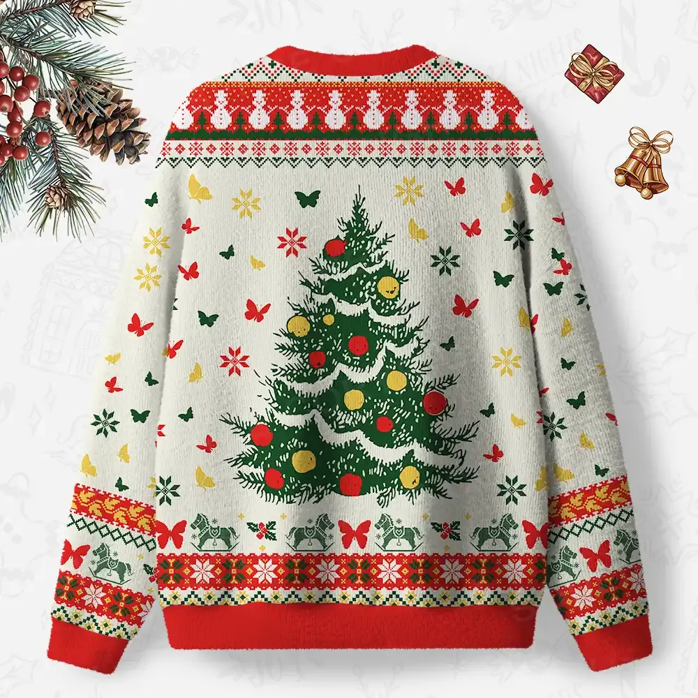 butterfly Ugly Christmas Knit Sweatshirt