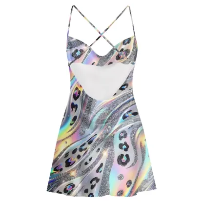 Soulisfree Aurora Vibe  Cowl Neck Satin Mini Dress