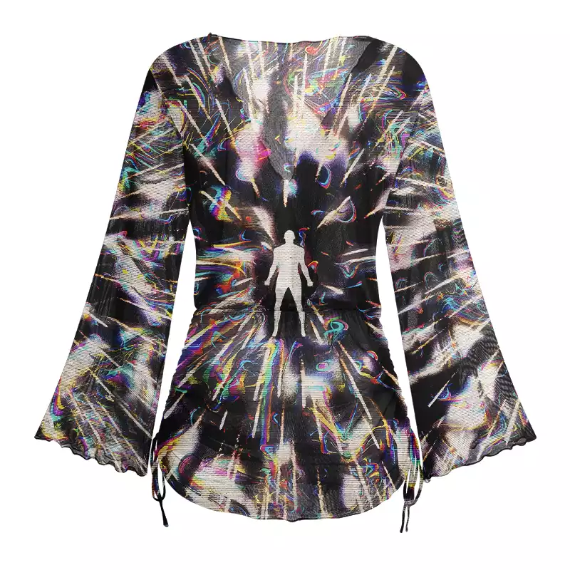 Soulisfree  Ethereal Trippy Energy Sheer Mesh Cover Up