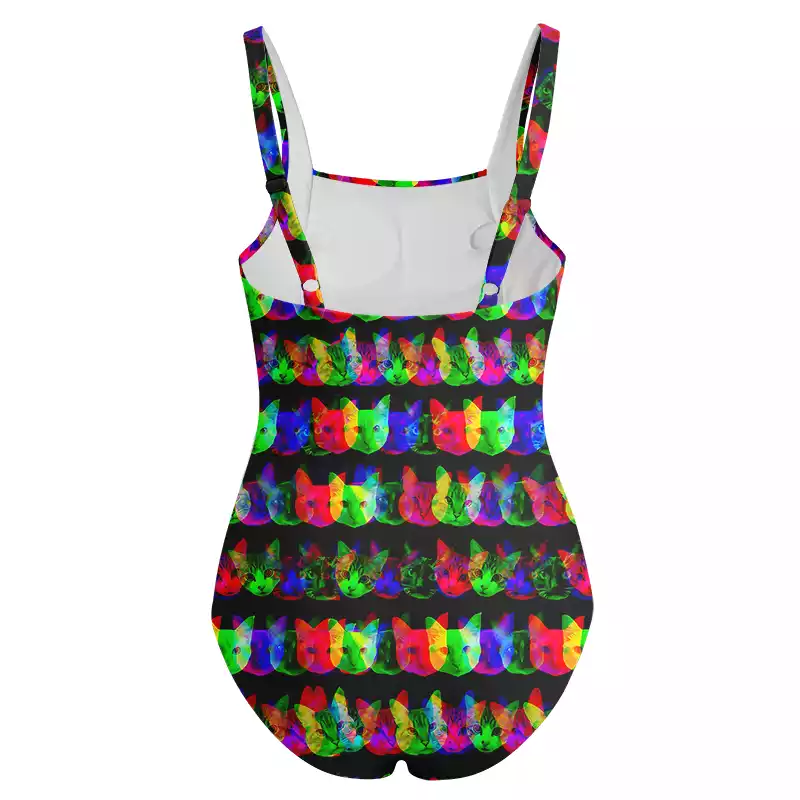 Soulisfree Rainbow Purr One‑Piece Swimsuit