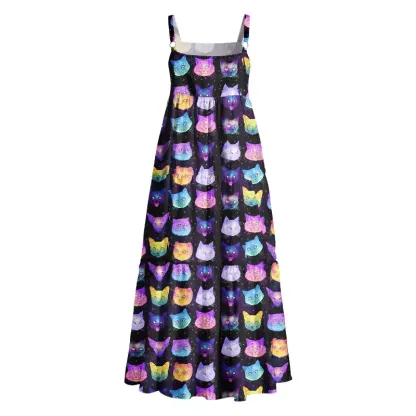Soulisfree  Cosmic Cats Boho Maxi Dress