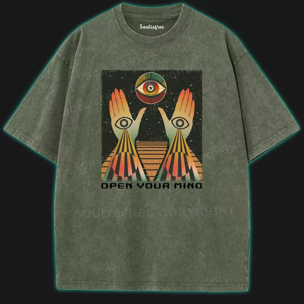 Open Your Mind Washed Space T-shirt