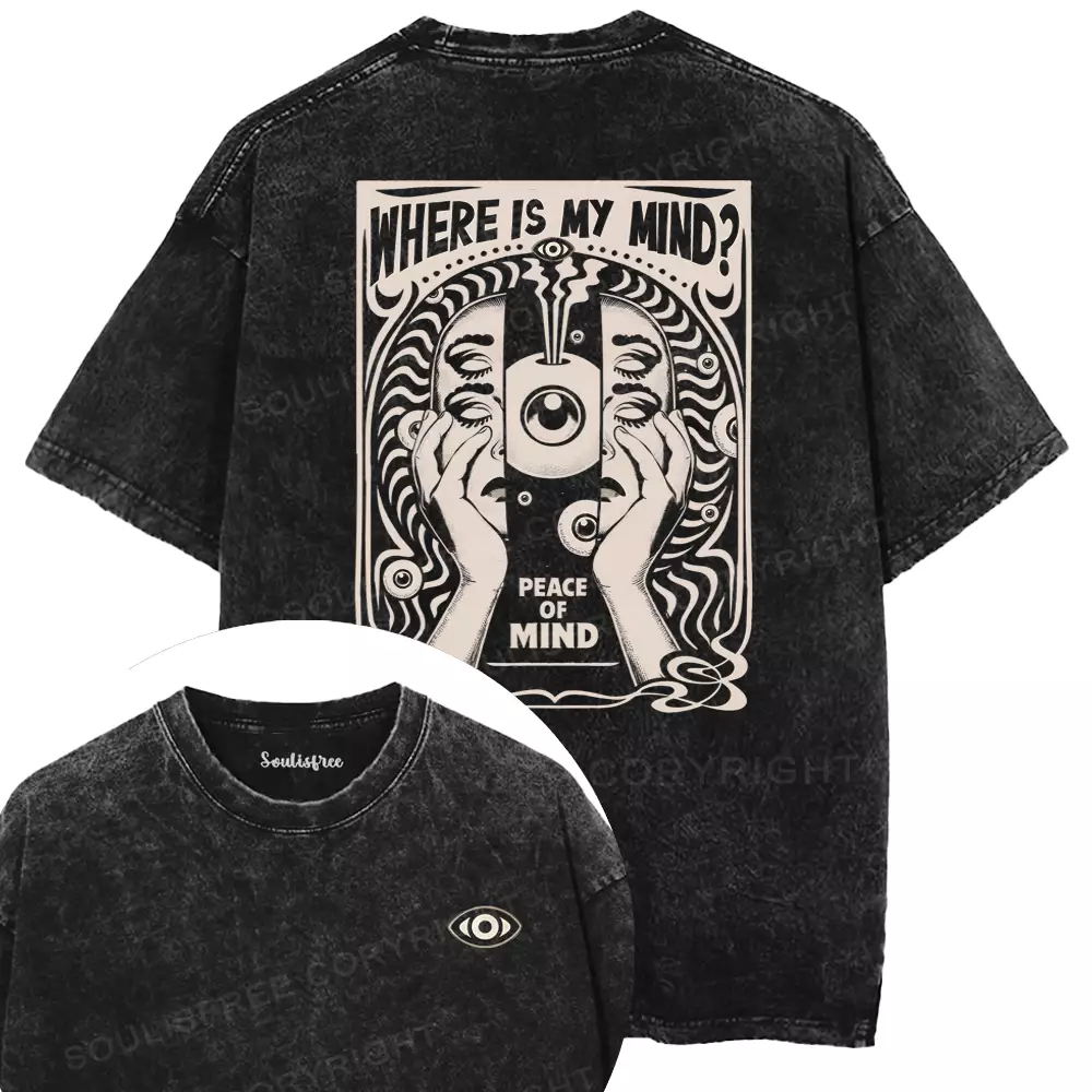 Where Is My Mind Washed T-shirt