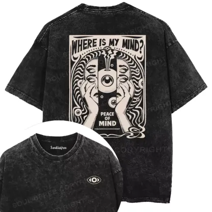 Where Is My Mind Washed T-shirt