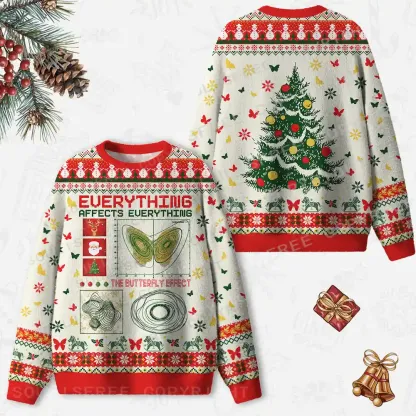 butterfly Ugly Christmas Knit Sweatshirt