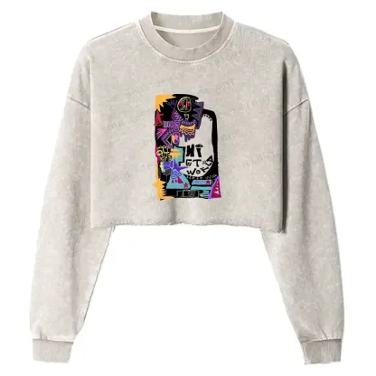 Hi World Washed Cropped Sweatshirt