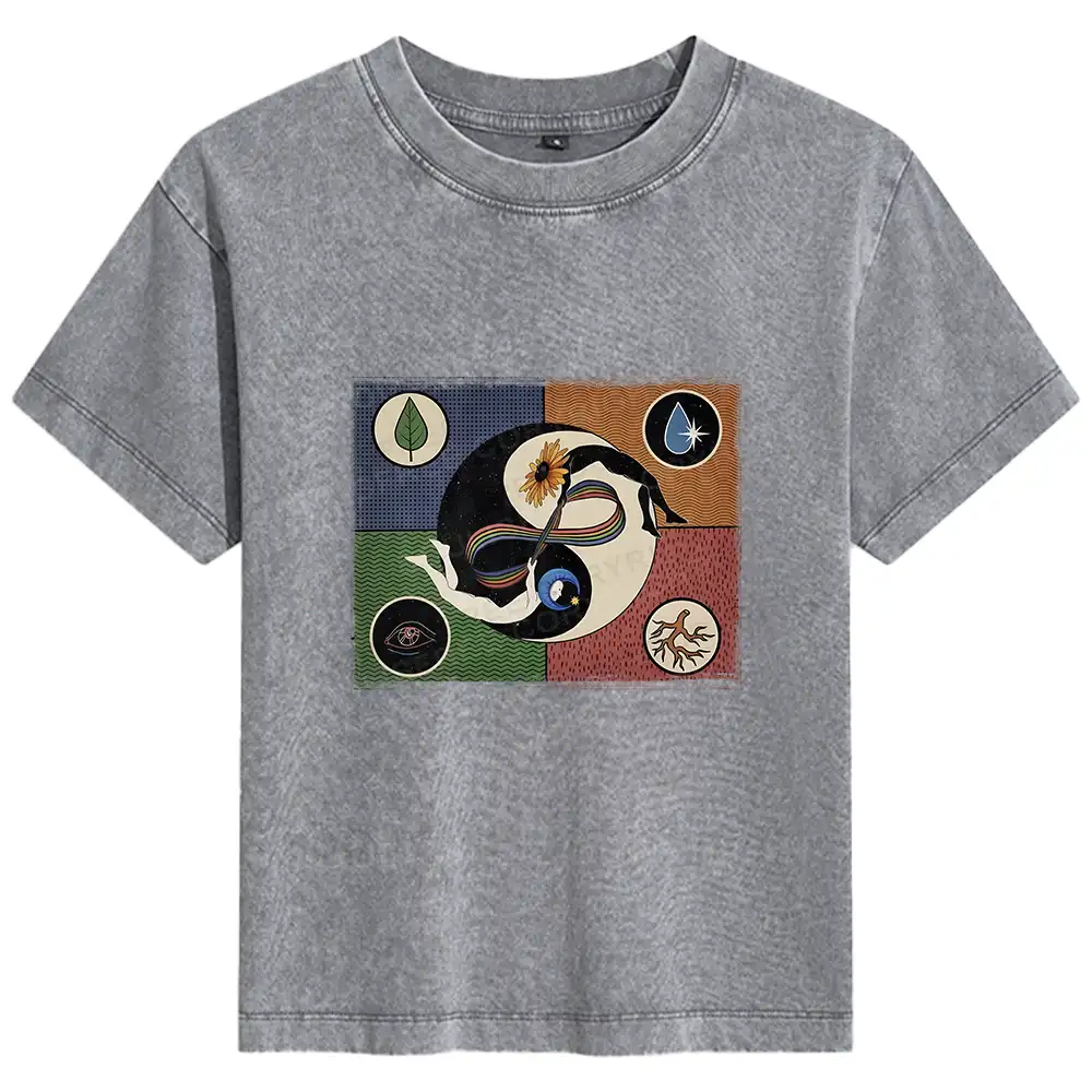 Day Or Night Basic Washed T-shirt