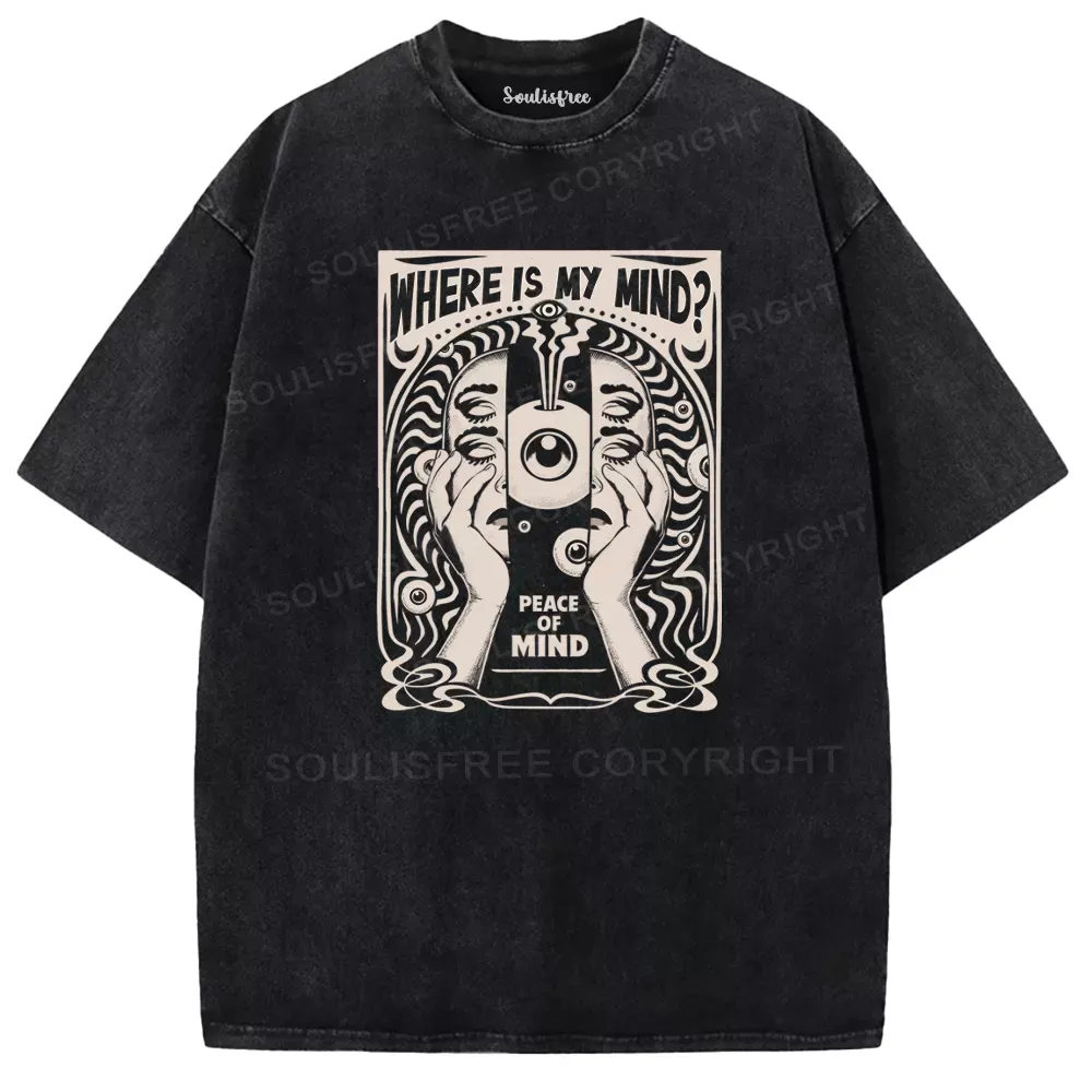 Where Is My Mind Washed T-shirt