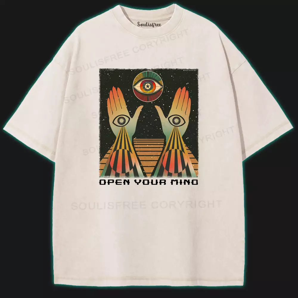 Open Your Mind Washed Space T-shirt