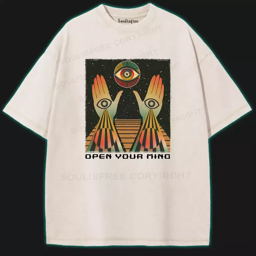 Open Your Mind Washed Space T-shirt