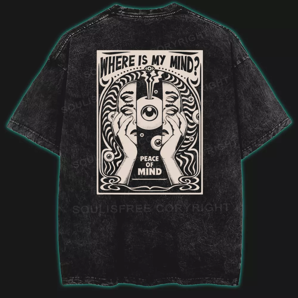 Where Is My Mind Washed T-shirt