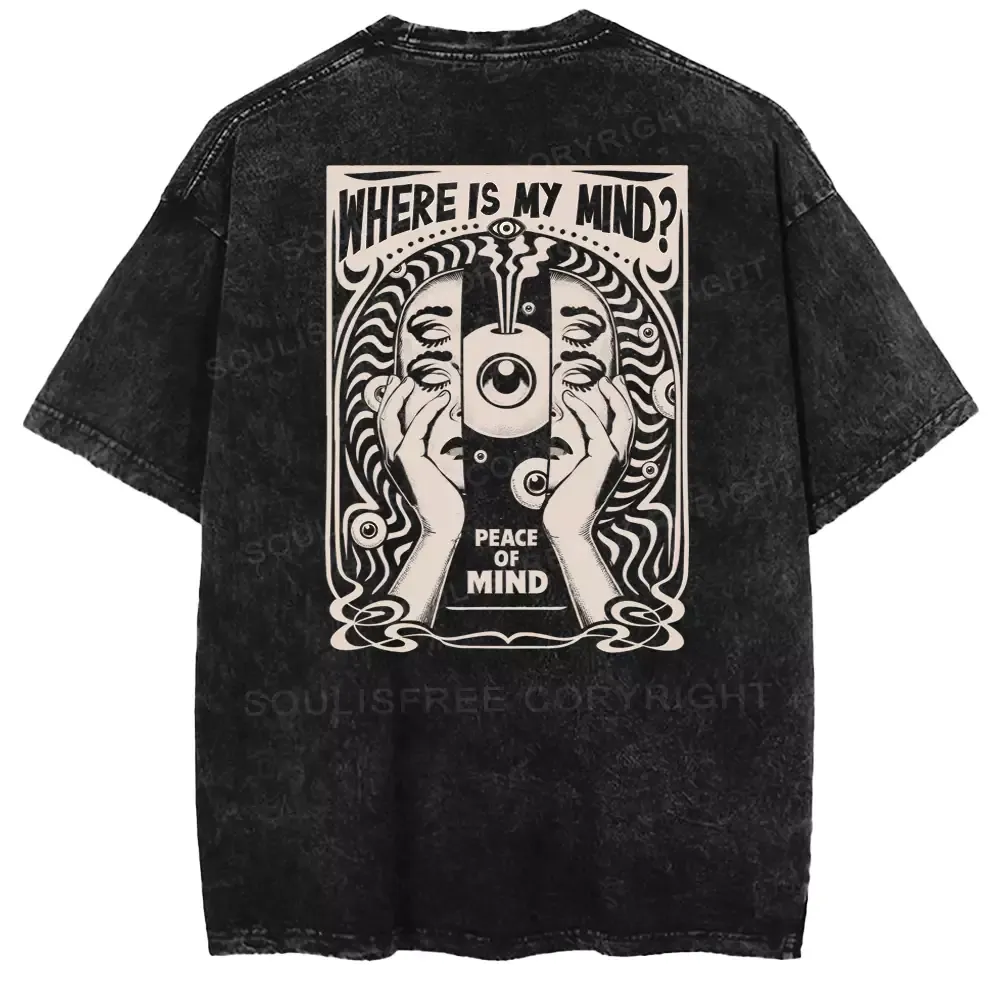 Where Is My Mind Washed T-shirt