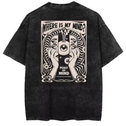 Where Is My Mind Washed T-shirt