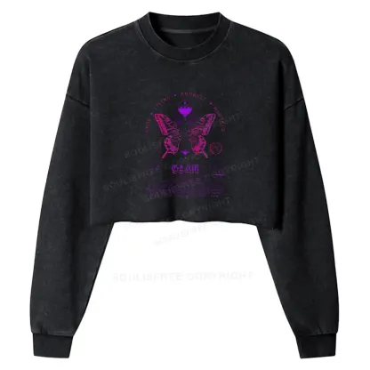 Gods Living Among Us Washed Cropped Sweatshirt