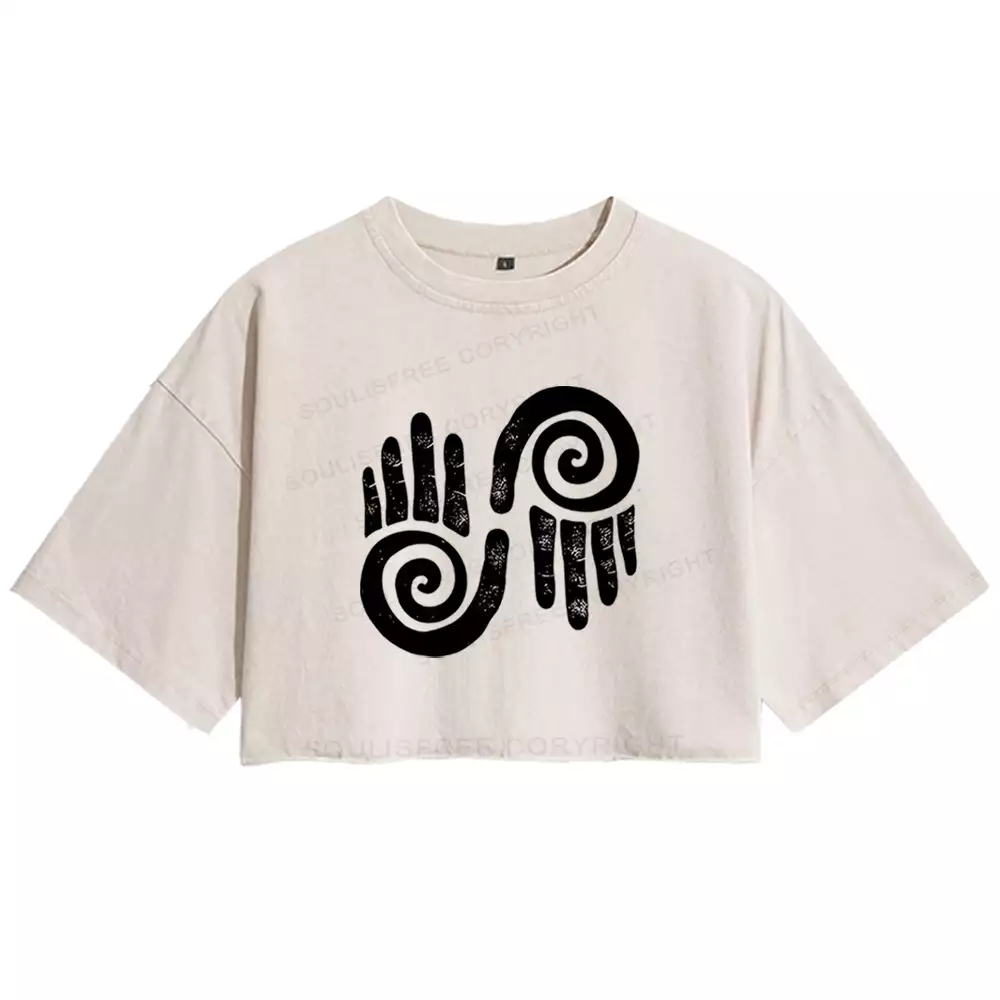 Life's Eternal Flow Washed Crop T-shirt